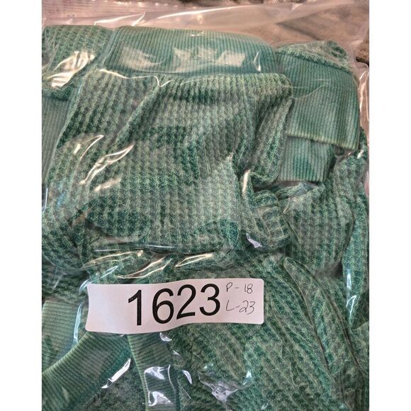 Saturday/Sunday Teal Textured Long Sleeve Pullover Top Side Ties cottagecore - Picture 6 of 6